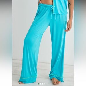 NWT Aerie Real Soft Skater Pajama Pant Barbados Blue Women’s Size L